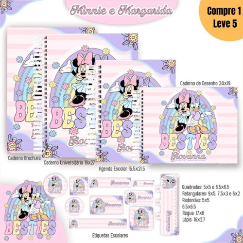 Arquivo Digital Minnie e Margarida Kit Escolar 2025 -1015