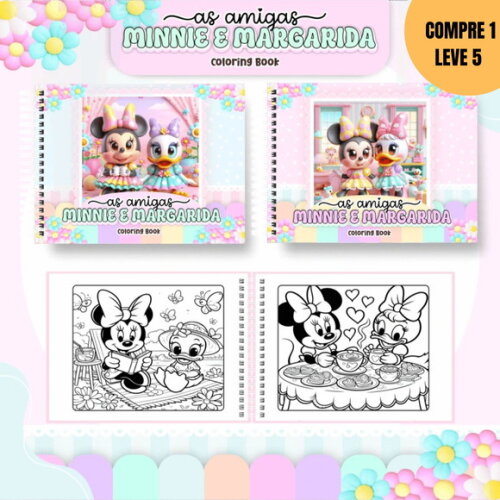 Arquivo Digital Minnie e Margarida Livro de Colorir -3279