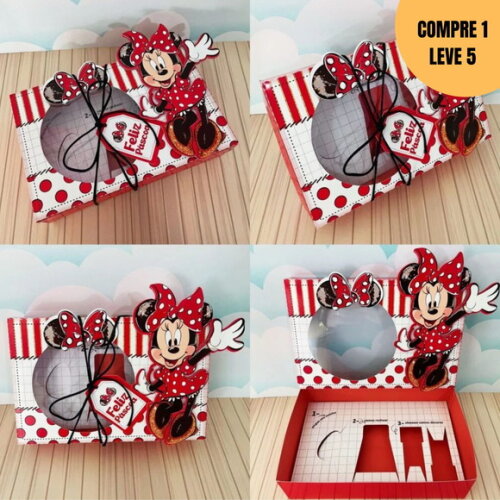 Arquivo Digital Minnie Vermelha Caixa Mini Confeiteiro-2738