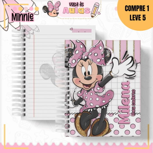 Arquivo Digital Minnie Rosa Kit Escolar 2025 -1619
