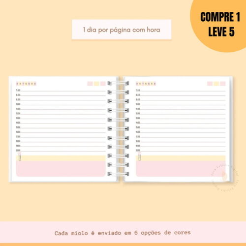 Arquivo Digital Miolo Agenda Não Datada Mini Quadrada -1801