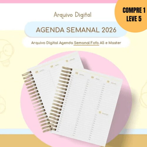 Arquivo Digital Miolo Agenda Semanal Fofa 2026 -5835