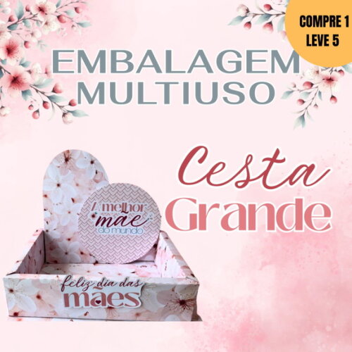 Arquivo Digital Molde Caixa Cesta Dia das Mães -3190