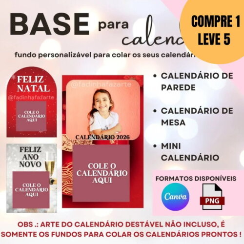 Arquivo Digital Molde Base para Calendários -5485