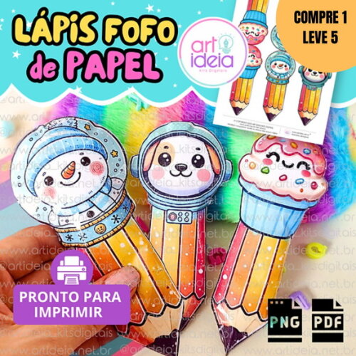 Arquivo Digital Molde Lápis Fofo -1501