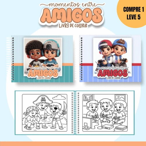 Arquivo Digital Momentos de Amigos Livros de Colorir -4152