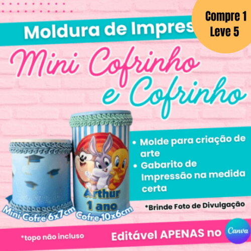 Arquivo Digital Moldura para Impressão Cofrinho -5204