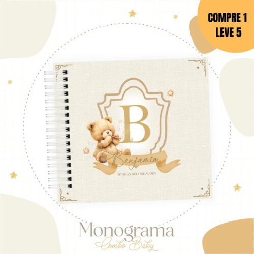 Arquivo Digital Monograma Ursinho Kit Maternidade -1944