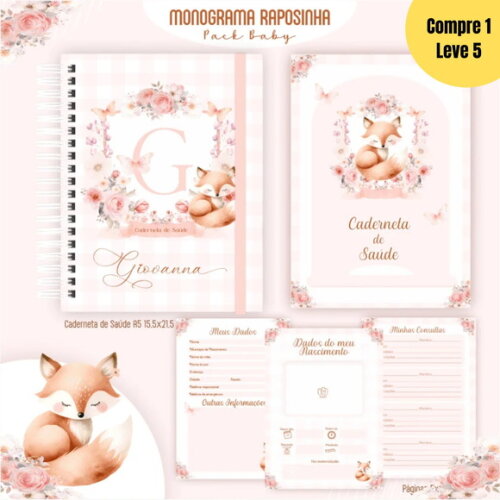 Arquivo Digital Monograma Raposinha Livro do Bebê - 369