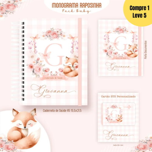 Arquivo Digital Monograma Raposinha Livro do Bebê - 369