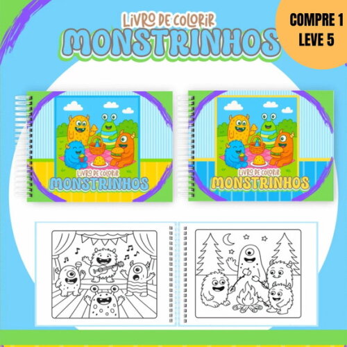 Arquivo Digital Monstrinhos Livros de Colorir -4540