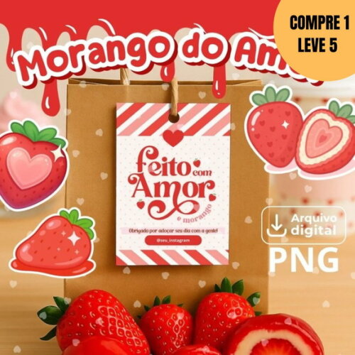 Arquivo Digital Morango do Amor [editável Canva] -4685