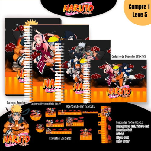 Arquivo Digital Naruto Kit Escolar 2025 -995