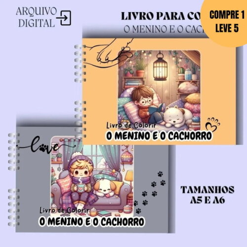 Arquivo Digital o Menino e o Cachorro Livro de Colorir -3886