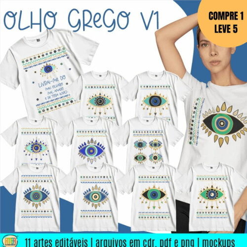 Arquivo Digital Olho Grego V1 Estampas Camisa -4191
