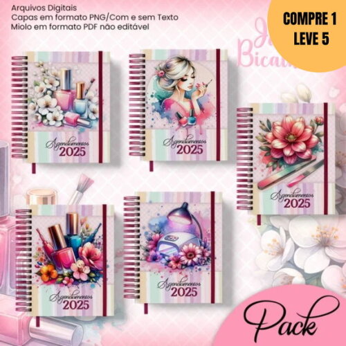Arquivo Digital Pack Agendamento Manicure 2025 -2218