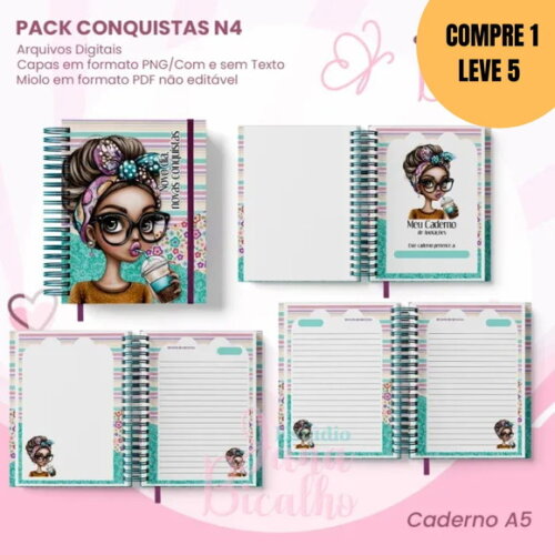Arquivo Digital Pack Caderno Pautado A5+bloquinho A6 -5312