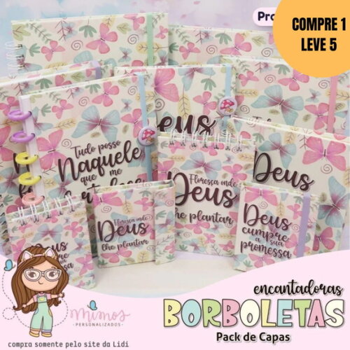Arquivo Digital Pack de Capas Borboletas Encantadora -5894