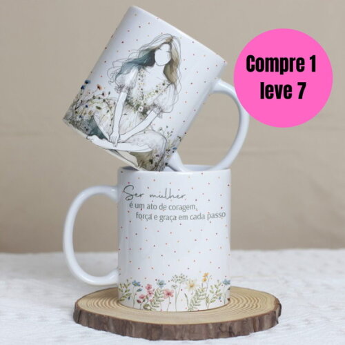 Arquivo Digital Pack Dia da Mulher Floral Caneca V8 -6541