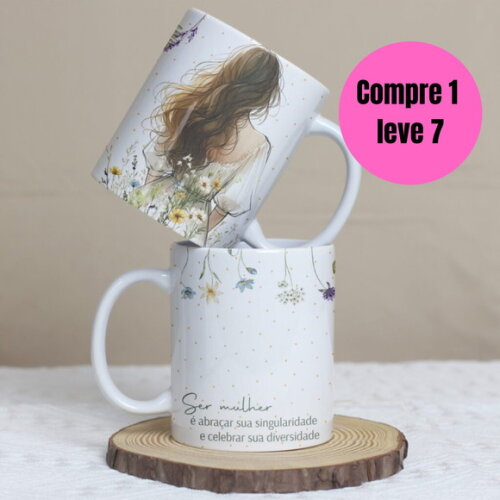 Arquivo Digital Pack Dia da Mulher Floral Caneca V8 -6541