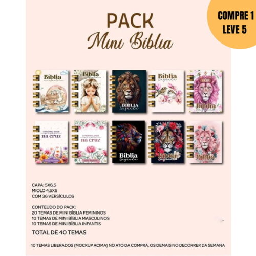 Arquivo Digital Pack Mini Bíblia Chaveiro -3449