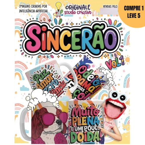 Arquivo Digital Pack Sincerão Arte para Canecas -3725