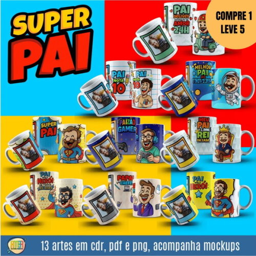 Arquivo Digital Pai Cartoon para Sublimação-4347