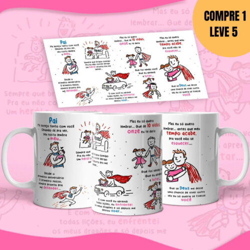 Arquivo Digital Pai Onze Vidas Arte Avulsa Caneca -4728