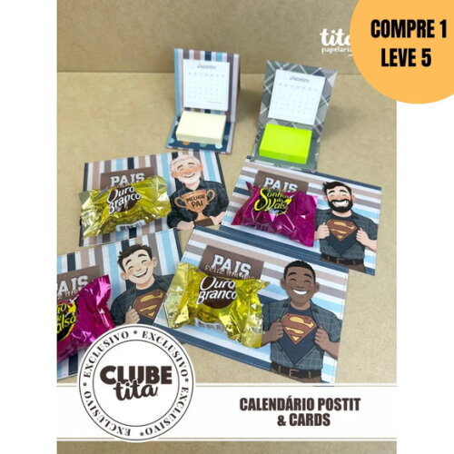 Arquivo Digital Pais Card Post It Calendário -4711