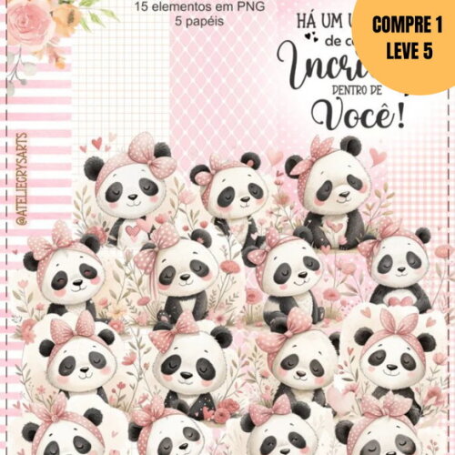 Arquivo Digital Panda Cute Kit Digital -2376