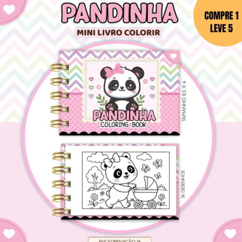 Arquivo Digital Pandinha Mini Livro Color -4124