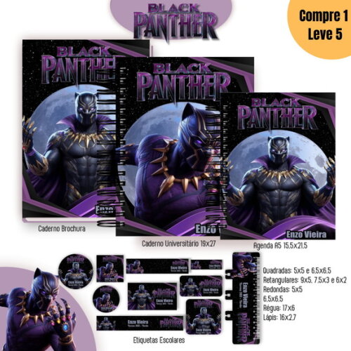 Arquivo Digital Pantera Negra Kit Escolar 2025 -1095