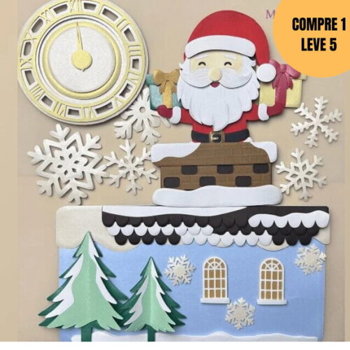 Arquivo Digital Papai Noel na Chaminé Topo de Bolo -5861