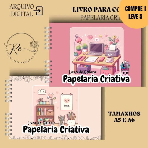 Arquivo Digital Papelaria Criativa Livros de Colorir -4087