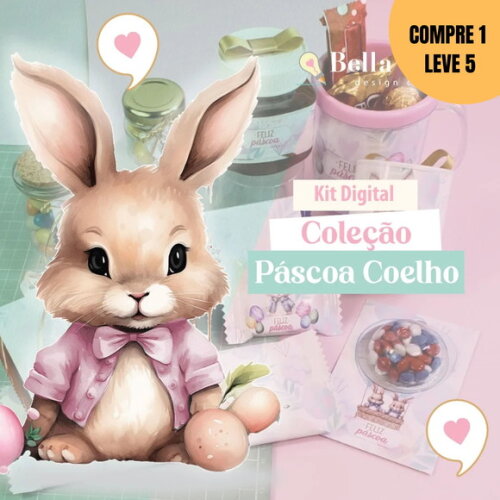 Arquivo Digital Páscoa Coelhos Kit Digital + Mimos -2079