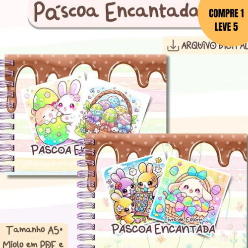Arquivo Digital Páscoa Encantada Livro de Colorir -2556