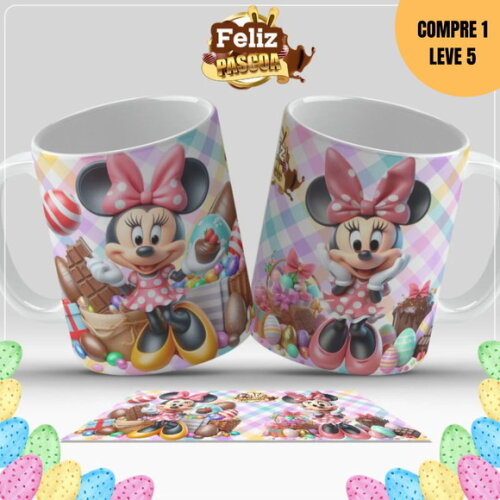 Arquivo Digital Páscoa Personagens Artes para Caneca -2722