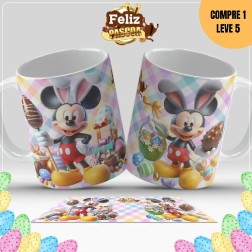 Arquivo Digital Páscoa Personagens Artes para Caneca -2722