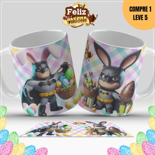 Arquivo Digital Páscoa Personagens Artes para Caneca -2722