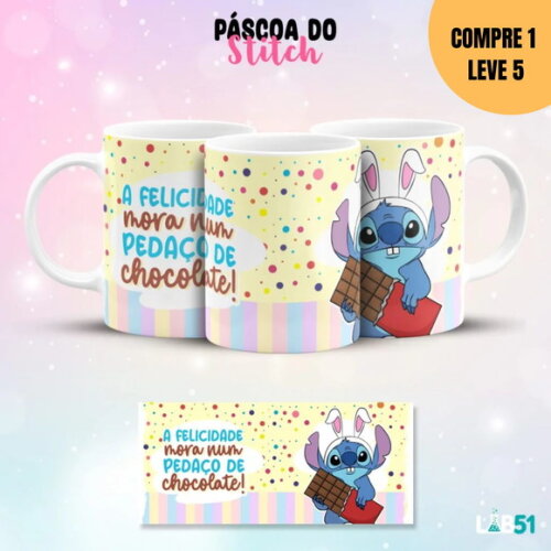 Arquivo Digital Páscoa Stitch Artes para Canecas -2101