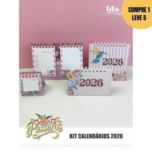 Arquivo Digital Pássaros Calendários de Mesa 2026 -4225