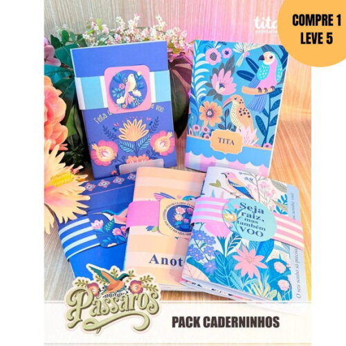 Arquivo Digital Pássaros Pack Caderninhos A5 -4098