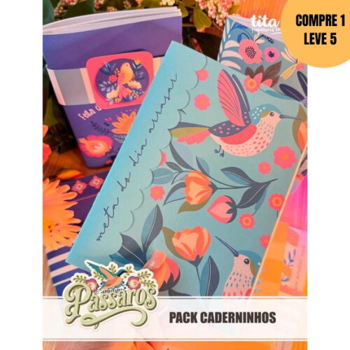 Arquivo Digital Pássaros Pack Caderninhos A5 -4098