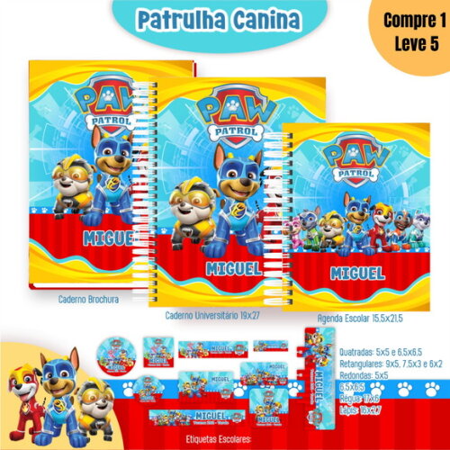Arquivo Digital Patrulha Canina Kit Escolar 2025 -1067