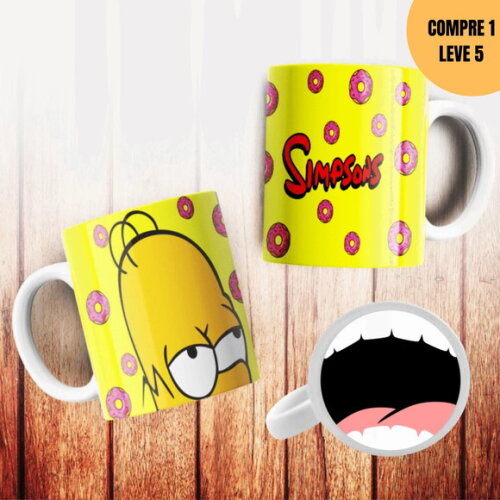 Arquivo Digital Personagens com Boca Estampas Canecas -3628