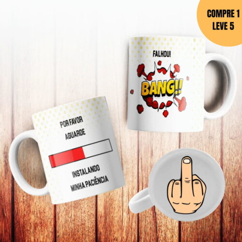 Arquivo Digital Personagens com Boca Estampas Canecas -3628