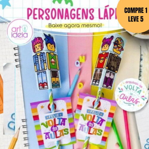 Arquivo Digital Personagens Lápis Volta às Aulas -6153