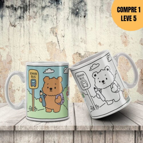 Arquivo Digital Petit Mundo Colorir Estampas Canecas -4865
