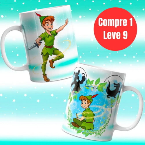 Arquivo Digital Peter Pan e Sininho Artes para Caneca -6954