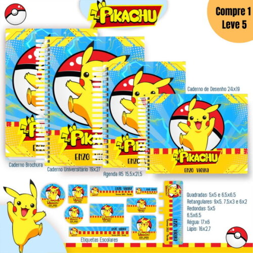 Arquivo Digital Pikachu Kit Escolar 2025 -1098